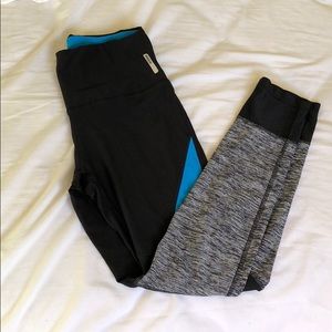 RBX leggings black and blue with mesh